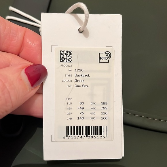 Rains Waterproof Mini Unisex Backback with Stap Sleeves - Picture 9 of 12